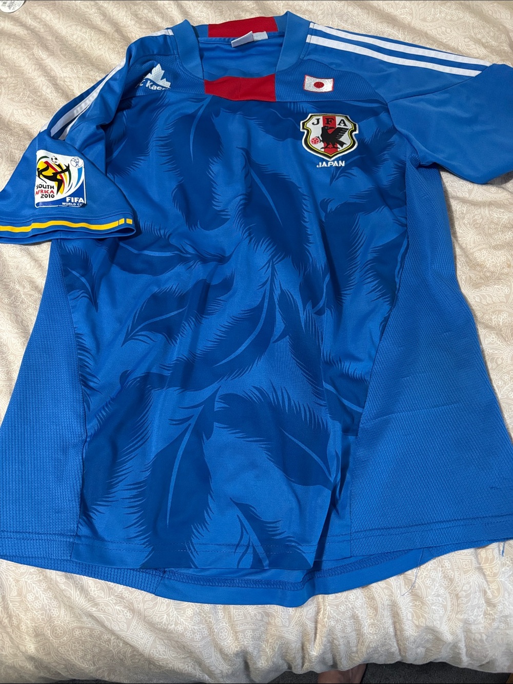 World Cup FA Blue Japan Soccer Jersey with Red Accent